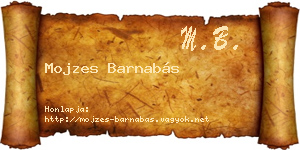 Mojzes Barnabás névjegykártya